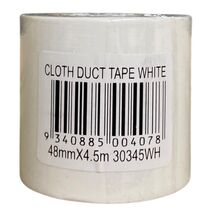Cloth Tape White 48mm | Strong Adhesion & High Durability | Multi-Surface Use by CW Brands