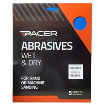 Wet and Dry Sandpaper Sheets 800 Grit | Moisture Resistant | 5 Pack for Multiple Surfaces by CW Brands