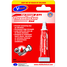 High Strength Threadlocker Red | 6ml Volume | Locks Bolts Up to 25mm | Chemical Resistant by CW Brands