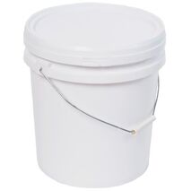 20L White Plastic Bucket with Lid | Durable Material | Versatile Use | Secure Storage by CW Brands