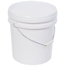 10L Plastic Bucket with Lid | Durable Plastic | Versatile Use | White by CW Brands