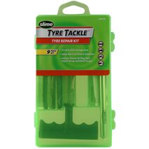 Tire Repair Kit 9 Piece | T-Handle Reamer & Plugger | Pencil Gauge Included | Compact Case by CW Brands