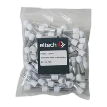 Single Cord End Ferrule 16mm x 18mm White