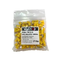 Pre-Insulated Flat Blade Terminal – Single – Yellow 2.8 X 10mm