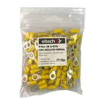 Pre-Insulated Ring Terminal – Twin – Yellow M6