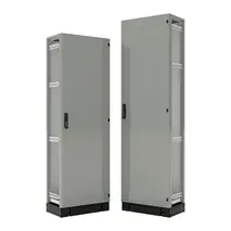 Cable chamber with door & perforated mounting plate – 400w x 2000h x 375d – Grey