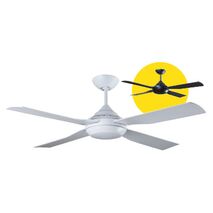 Ceiling Fan 52" Black with 4 Easy Fix Blades & LED Light | Energy Efficient | Indoor & Outdoor Use by Fantech