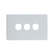 Grid Plate 3 Gang - White
