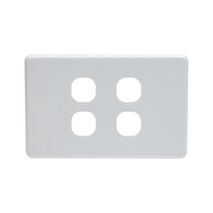 Grid Plate 4 Gang - White