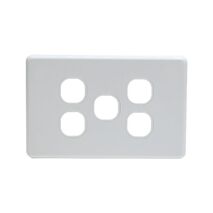 Grid Plate 5 Gang - White