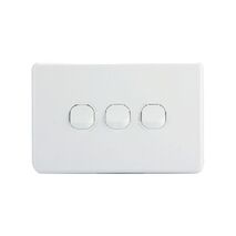 AVOL 3 Gang Light Switch 10A | White | Horizontal