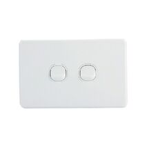 AVOL 2 Gang Light Switch 10A | White | Horizontal