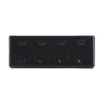 AVOL Power Point 4 Gang Double Pole | 250VAC 10A | Black | Horizontal