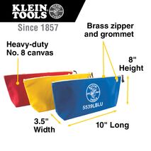 Zippered Bags, Assorted Canvas Tool Pouches, 3-Pack