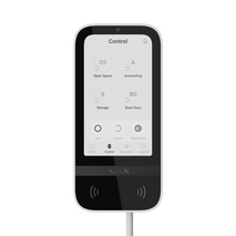 AJAX Touchscreen Keypad Fibra White | 5" IPS Display | 30,000 Hour Backlight | Panic Buttons | by Dicker Data