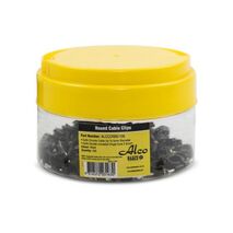 Cable Clip Round Polyethylene Diameter-5mm Black 100 Pack