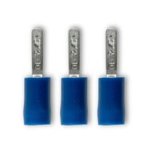 Crimp Terminal Pre-Insulated Flat Blade Length 10mm Cable 1.5-2.5mm² Blue 100 Pack