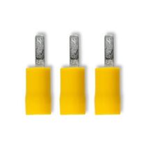 Crimp Terminal Pre-Insulated Flat Blade Length 10mm Cable 4-6mm² Yellow 50 Pack