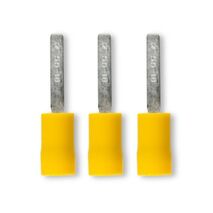 Crimp Terminal Pre-Insulated Flat Blade Length 18mm Cable 4-6mm² Yellow 50 Pack