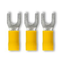 Crimp Terminal Pre-Insulated Fork 5mm Cable 4-6mm² Yellow 50 Pack
