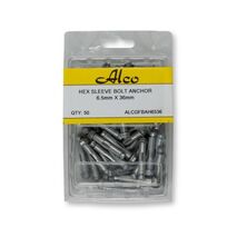 Hexagonal Head Sleeve Bolt Anchor Mechically Galvanised 6.5mm x Length 36mm