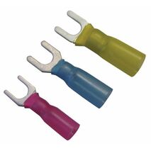 Crimp Terminal Heatshrink Red Insulated Fork 5mm Cable 0.5-1.5mm²