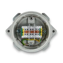 Junction Box 4x20mm Side Entry IP68 Active Terminals 6x 4mm² 2x Earth 3x Cross Connects