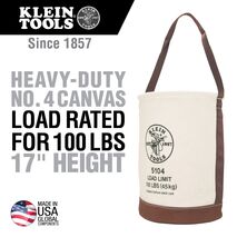 Canvas Bucket with Leather Bottom, 30.5 cm