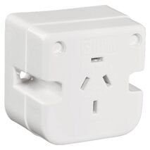 HPM 10A 4 Flat Pins Plug Base White