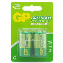 C Size Battery GP Greencell 1.5V Extra Heavy Duty | Carbon Zinc Chemistry | Pack of 2 | by Powercell