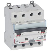 RCBO DX³ 6000A 4 poles 20A curve C type A 300mA