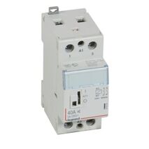 Low noise contactor CX³ with front face handle 2 pole - 40A - 250V~ -  2 NO contacts with 230V~ coil - 2 modules