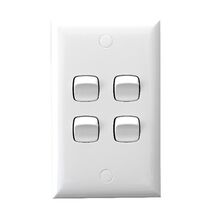 HPM Standard 10A 4 Gang Single Pole Double Throw Vertical Switch White