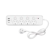 HPM General Purpose 4 Outlet USB Switched Powerboard White
