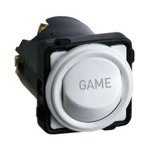 Excel Life - Engraved rocker switch mechanism 2 way 16AX 240V a.c. GAMES engraved white