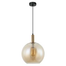 PATERA: Interior Glass with Extended Bronze Highlight Pendant Lights