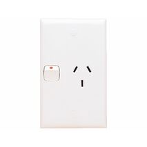 HPM Standard 10A Vertical Single Power Point White