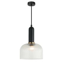 VINTAJ: Retro Interior Dome Shape Ribbed Glass Pendant Lights