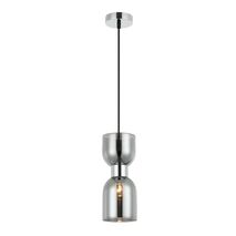 CLESSIDRA: Interior Mirror Finish Smokey Black / Opal Glass Ellipse Pendant Lights