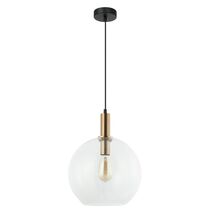 PATERA: Interior Glass with Extended Bronze Highlight Pendant Lights
