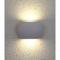 REMO: Surface Mounted LED Exterior Curved Up/Down Wall Lights IP54