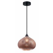 RICTUS: Bohemian Glass With Quadrilateral Segment Wine Glass Shape Pendant Lights