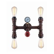 STEAM: Interior Aged Iron 4xPipe Wall Light