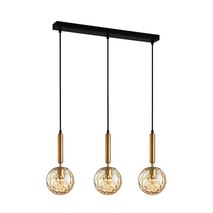 TRATTINO: Interior Bronze Amber /Smokey Black Spherical Glass Multiple Bar Base Pendant Lights