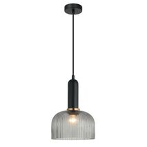VINTAJ: Retro Interior Dome Shape Ribbed Glass Pendant Lights