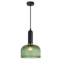 VINTAJ: Retro Interior Dome Shape Ribbed Glass Pendant Lights