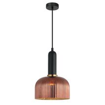 VINTAJ: Retro Interior Dome Shape Ribbed Glass Pendant Lights
