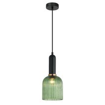 VINTAJ: Retro Interior Ellipse Shape Ribbed Glass Pendant Lights