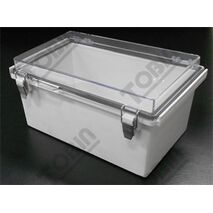 Polycarbonate Electrical Enclosure | IP66 Rated | Grey Body & Clear Hinged Lid | by Tobin