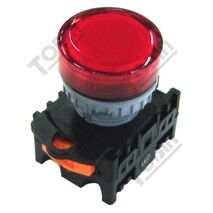 Pilot Light 22mm Hole BA9 | 24V AC/DC | Red LED Indicator | by Tobin